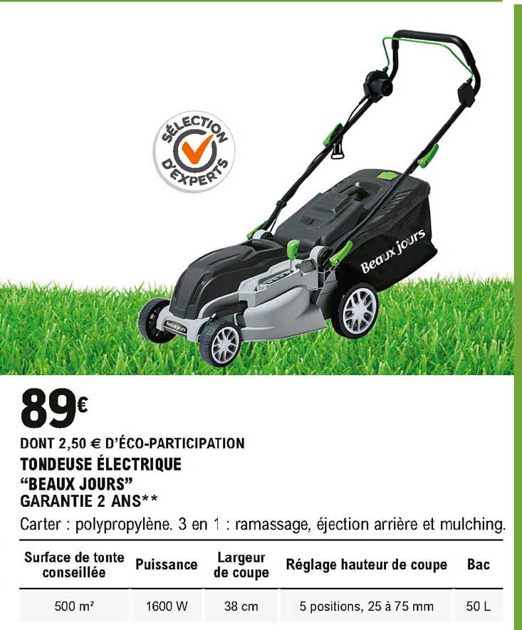 tondeuse électrique beaux jours