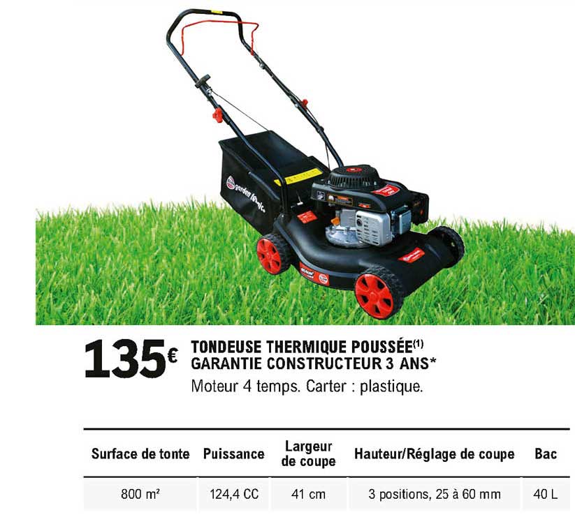 tondeuse thermique poussée
