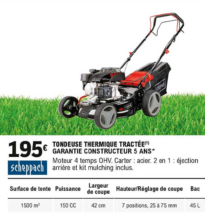 Tondeuse Thermique Tractée Scheppach