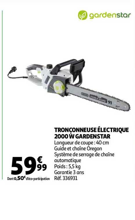 tronçonneuse électrique 2000w gardenstar