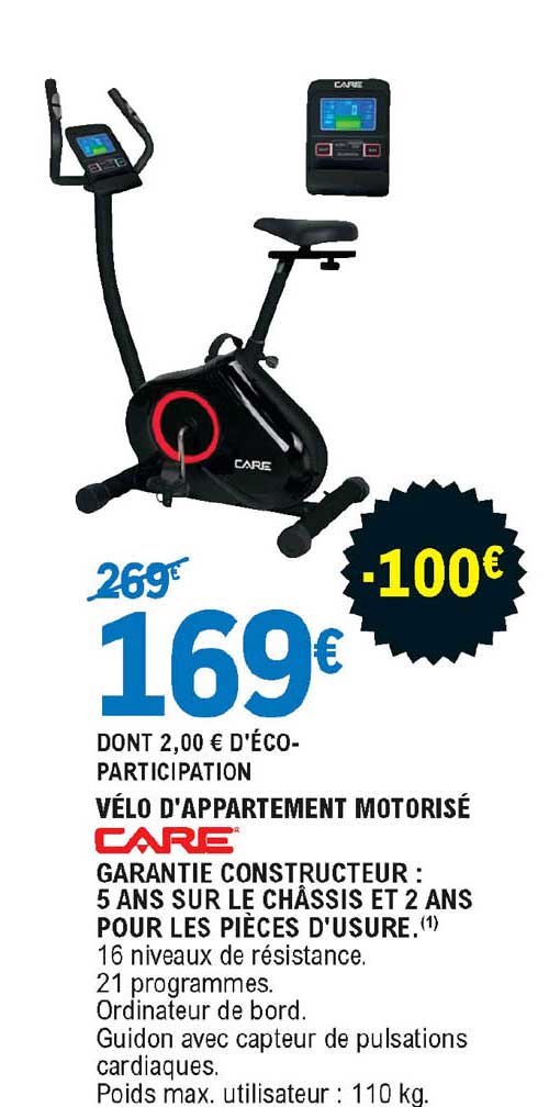 vélo d'appartement motorisé care