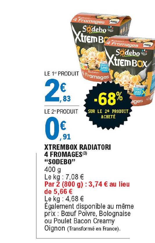 xtrembox radiatori 4 fromages "sodebo"