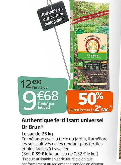 authentique fertilisant universel or brun