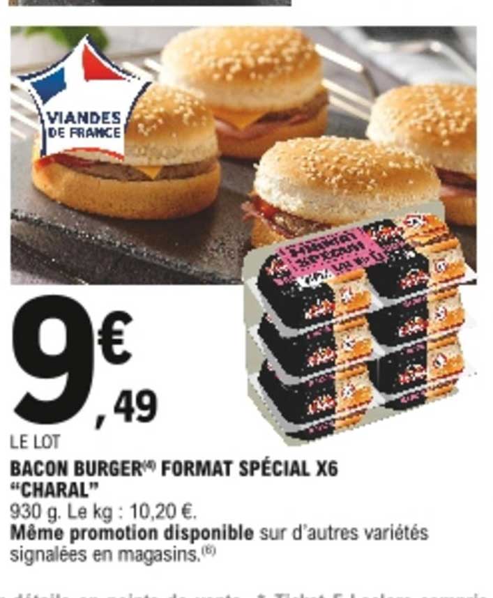 bacon burger format spécial x6 "charal"