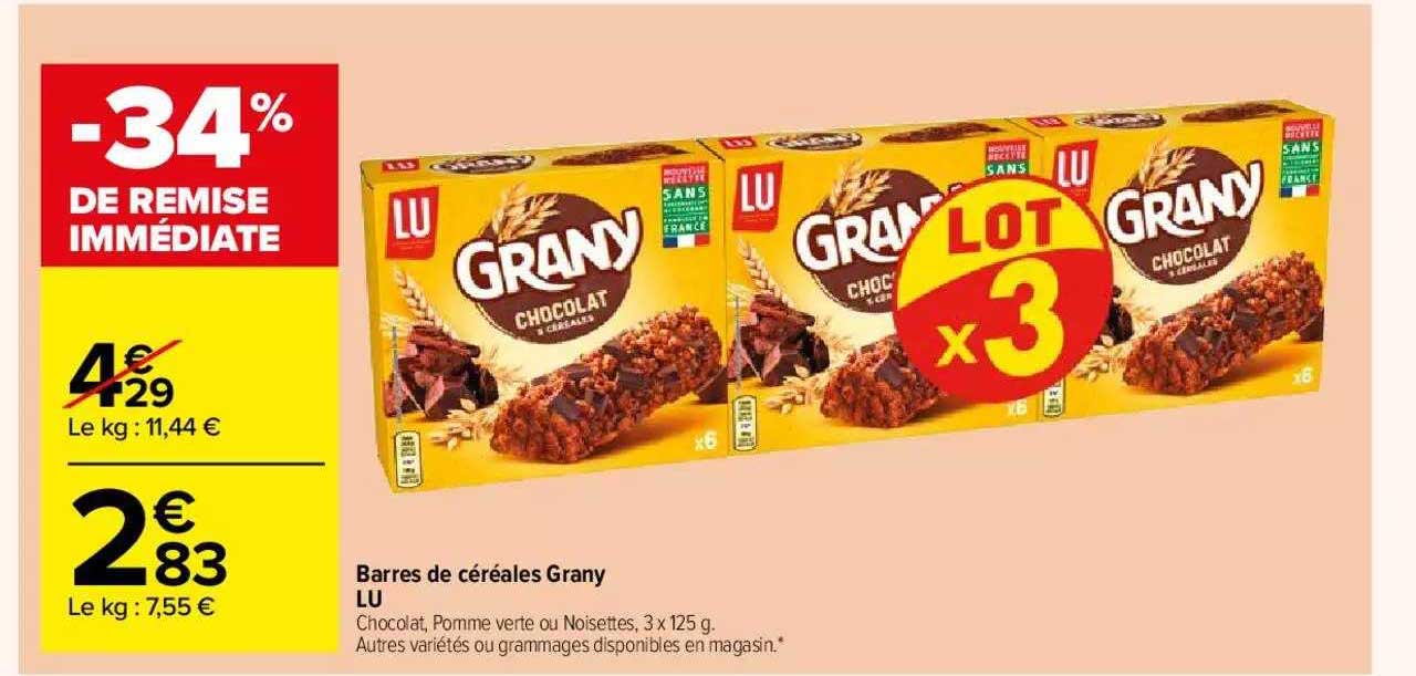 barres de céréales grany lu