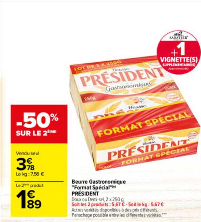 beurre gastronomique "format spécial" président