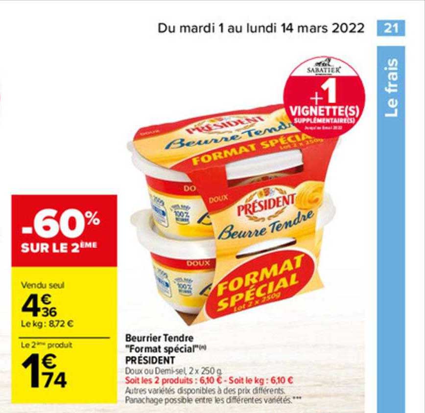 beurrier tendre "format spécial" président