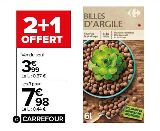 billes d'argile carrefour