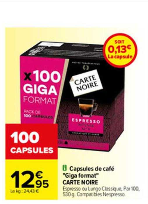 capsules de café "giga format" carte noire