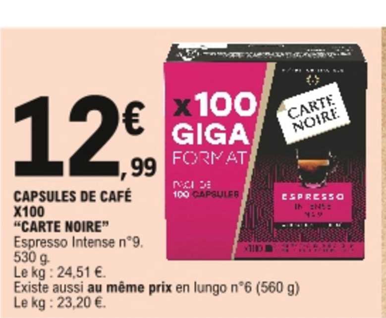 Capsules De Café X100 "carte Noire"