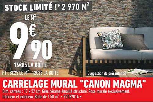 carrelage mural "canon magma"