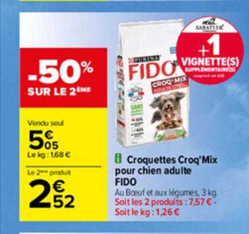Croquettes Croq'mix Pour Chien Adulte Fido
