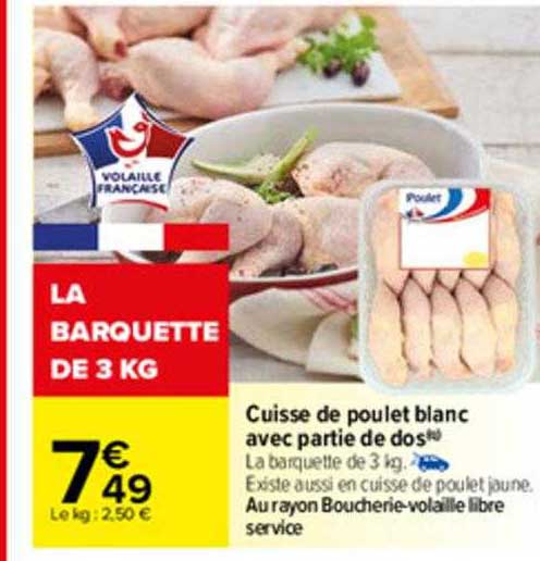 cuisse de poulet blanc avec partie de dos