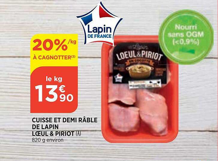 cuisse et demi râble de lapin loeul & piriot