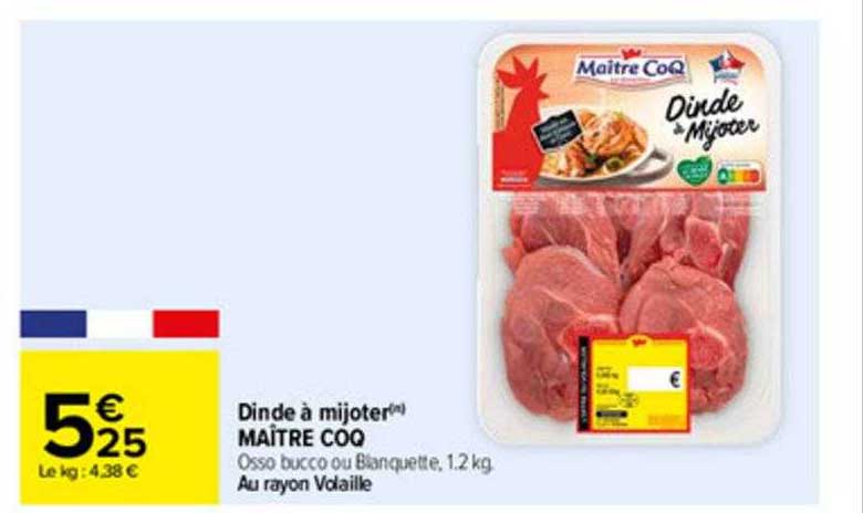 dinde à mijoter maître coq