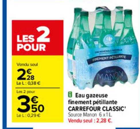 eau gazeuse finement pétillante carrefour classic'