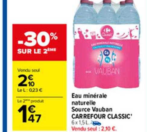 eau minérale naturelle source vauban carrefour classic'