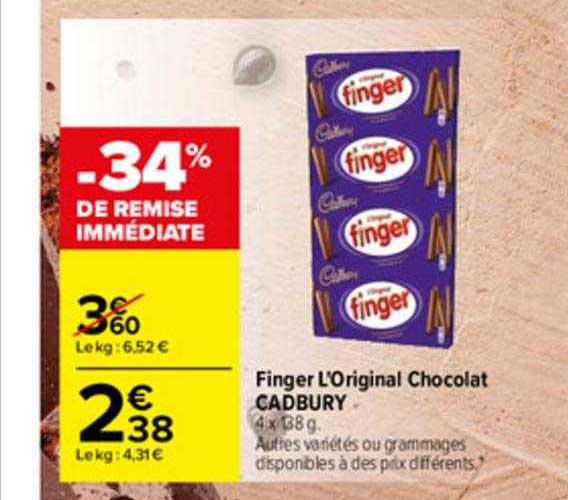 finger l'original chocolat cadbury