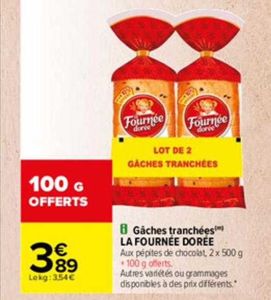 gâches tranchées la fournée dorée