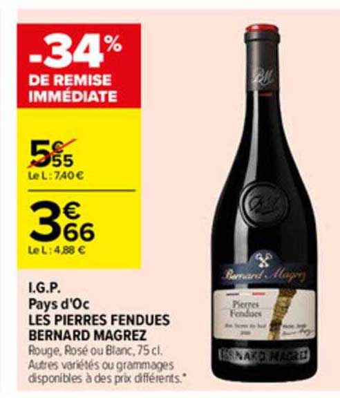 i.g.p. pays d'oc les pierres fendues bernard magrez