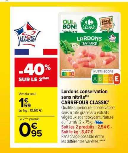 lardons conversation sans nitrine carrefour classic'