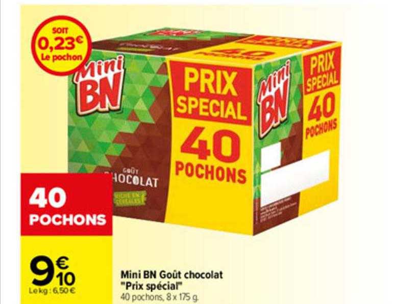 mini bn goût chocolat "prix spécial"