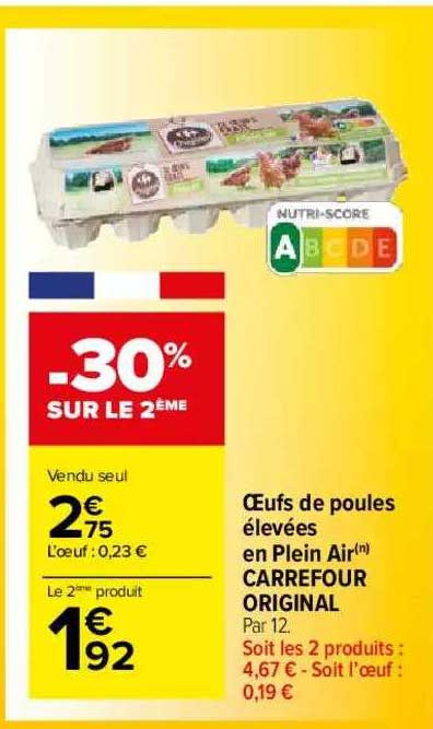 oeufs de poules élevées en plein air carrefour original