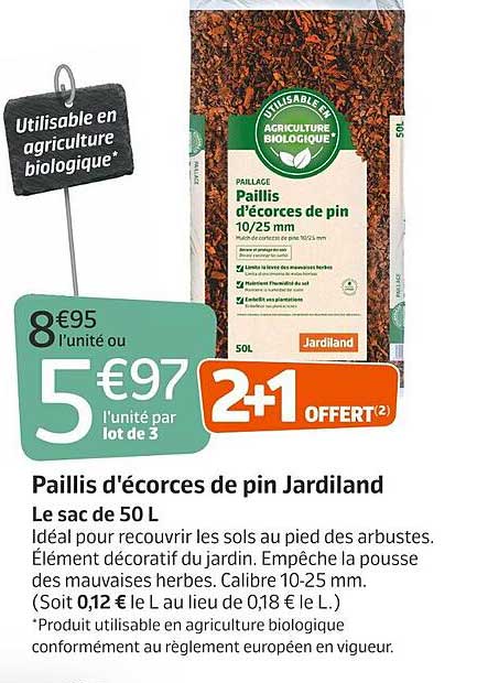 paillis d'écorces de pin jardiland