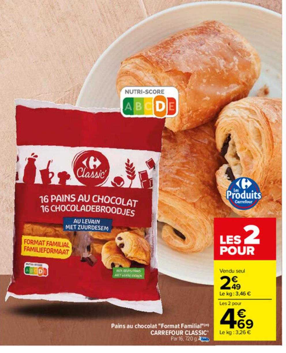 pains au chocolat "format familial" carrefour classic'