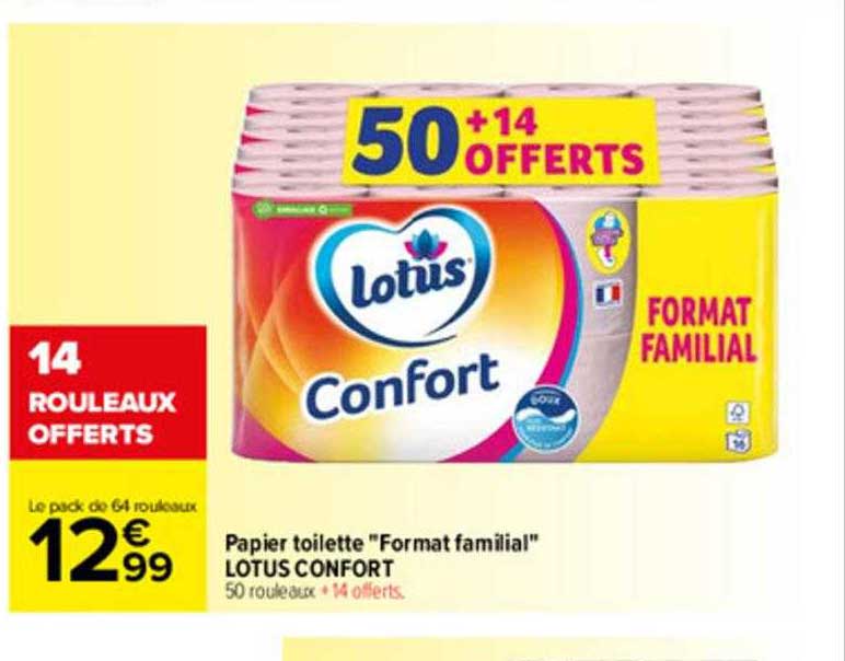 papier toilette "format familial" lotus confort