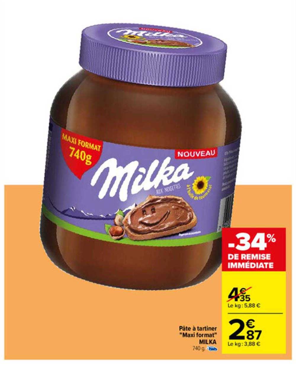 pâte à tartiner "maxi format" milka