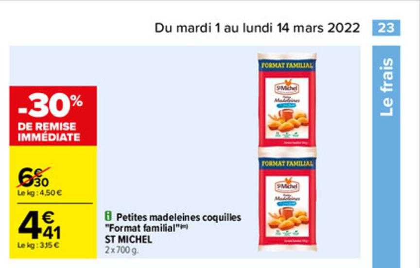 petites madeleines coquilles "format familial" st michel