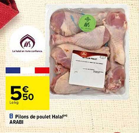 pilons de poulet halal arabi