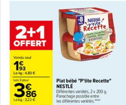 plat bébé "p'tite recette" nestlé