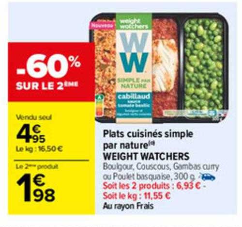 plats cuisinés simple par nature weight watchers