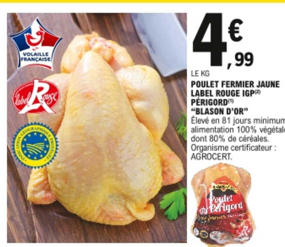 poulet fermier jaune label rouge igp périgord "blason d'or"