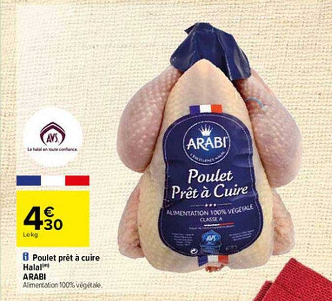 poulet prêt à cuire halal arabi