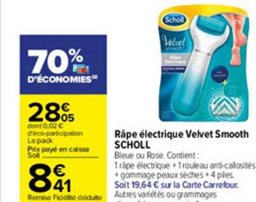 râpe électrique velvet smooth scholl