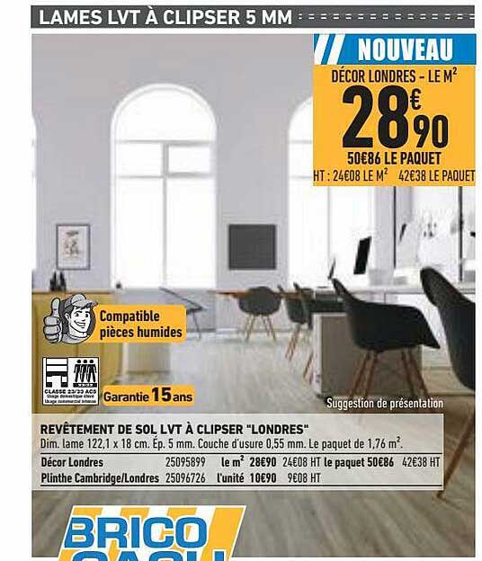 Revêtement De Sol Lvt à Clipser "londres"