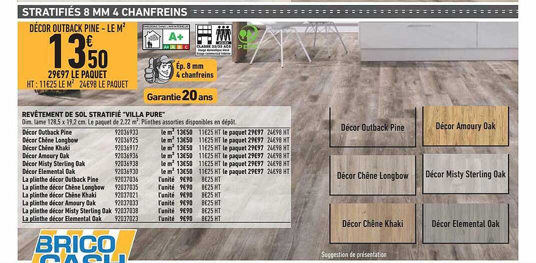 revêtement de sol stratifié "villa pure"