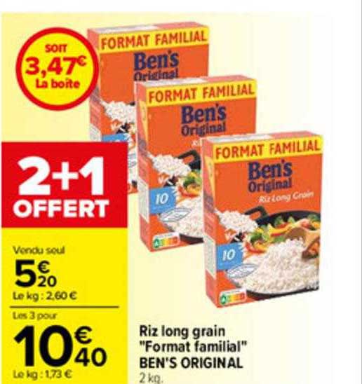 riz long grain "format familial" ben's original