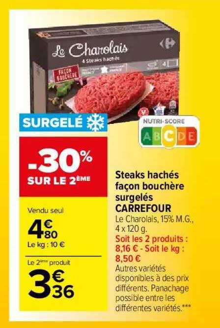 steak hachés façon bouchère surgelés carrefour