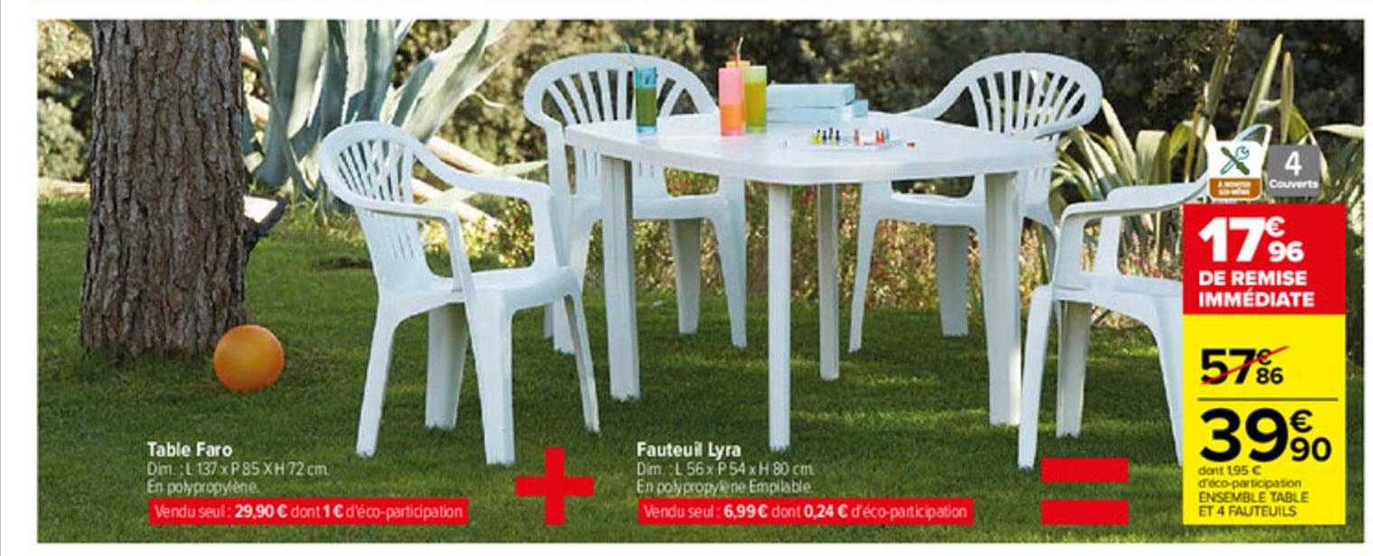 table faro + fauteuil lyra