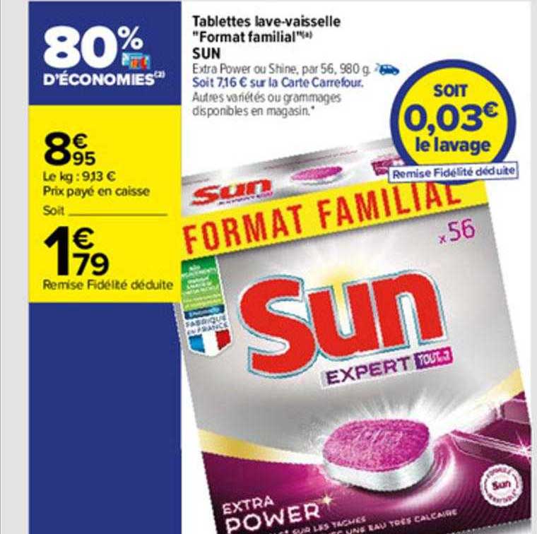 tablettes lave-vaisselle "format familial" sun