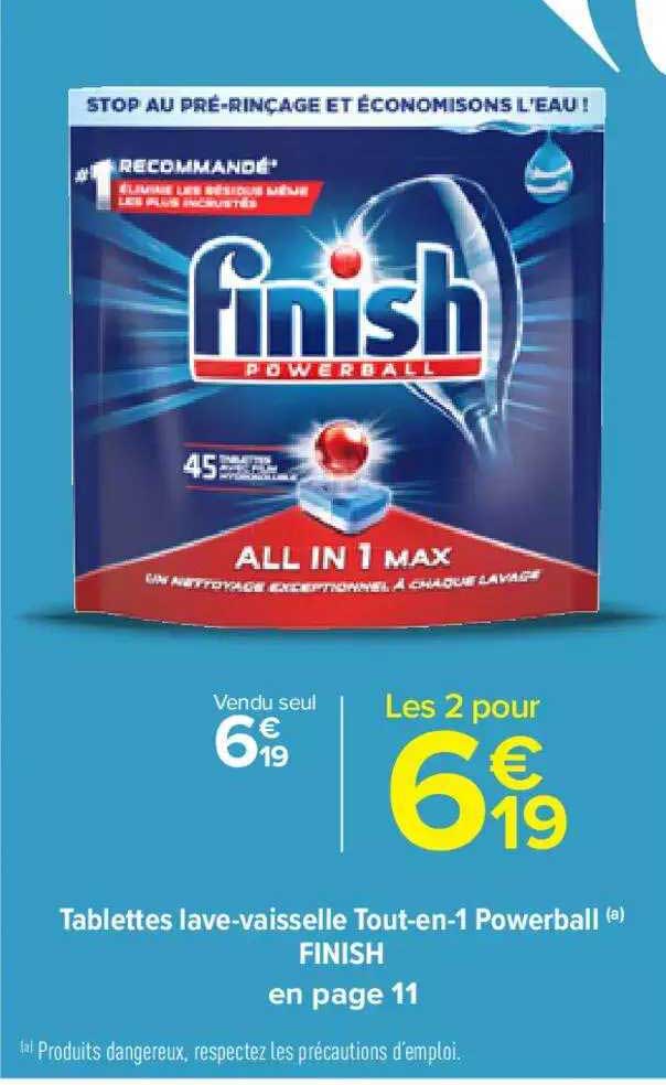 tablettes lave-vaisselle tout-en-1 powerball finish
