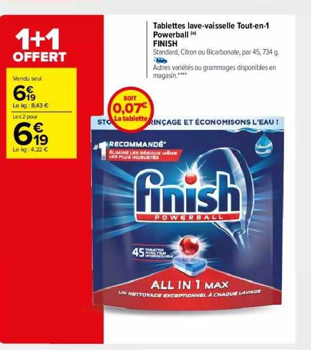 tablettes lave-vaisselle tout-en-1 powerball finish