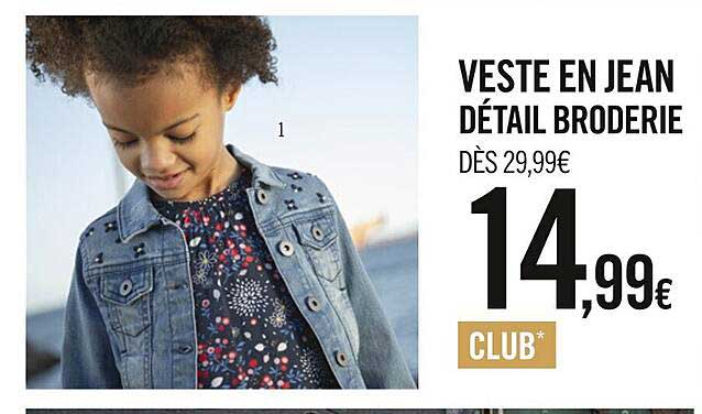 veste en jean détail broderie