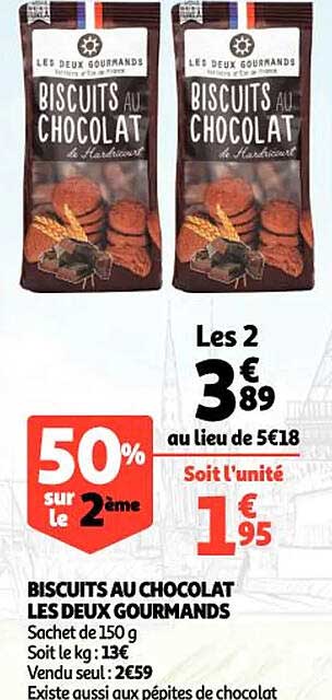 biscuits au chocolat les deux gourmands