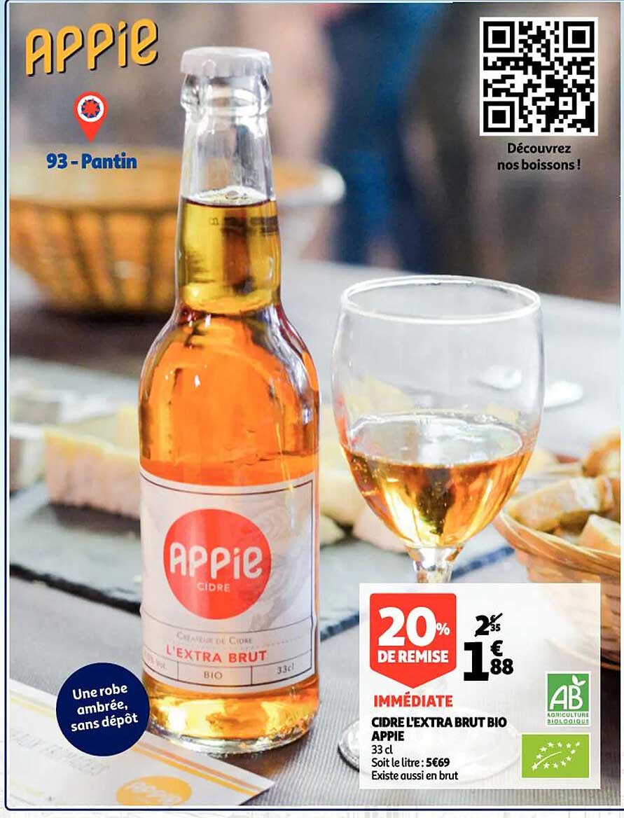 Cidre L'extra Brut Bio Appie