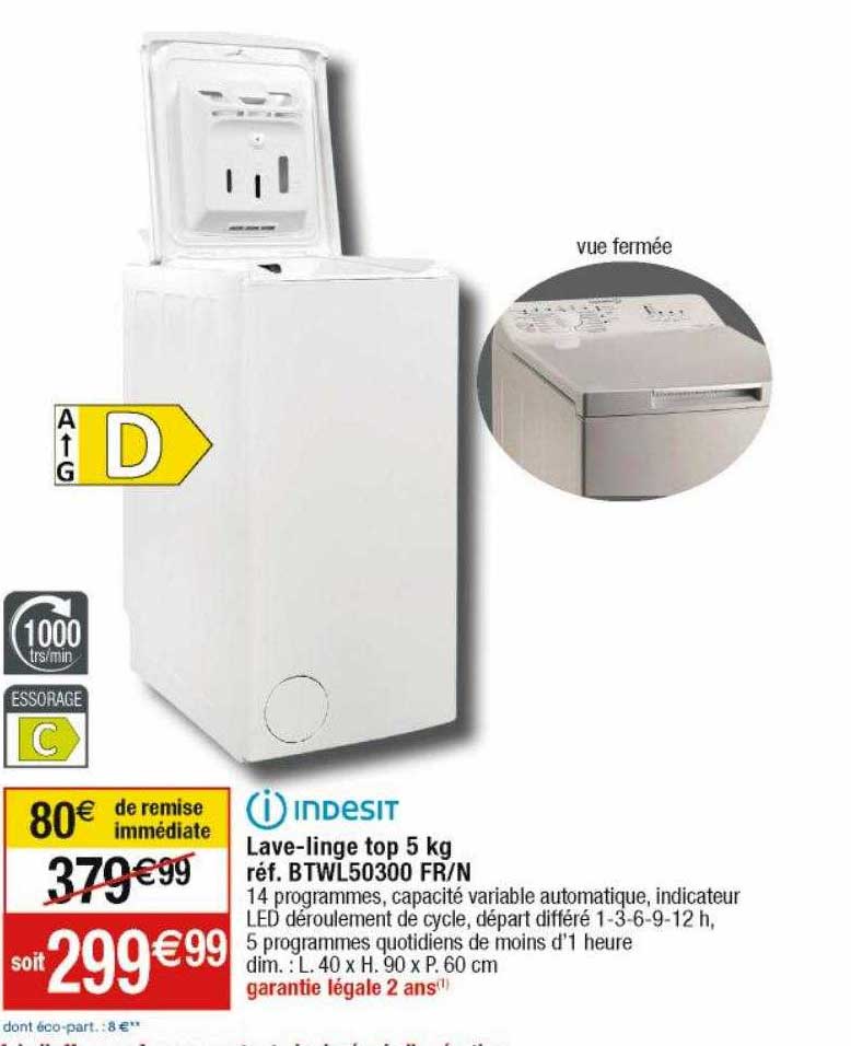 lave-linge top 5  indesit